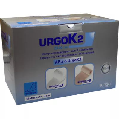 URGOK2 Compr.Syst.8cm Ankle circumf.25-32cm, 6 szt