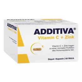ADDITIVA Kapsułki Vitamin C+Zinc depot, opakowanie promocyjne, 80 szt