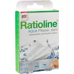 RATIOLINE aqua Shower Plaster Plus 5x7 cm sterylny, 5 szt