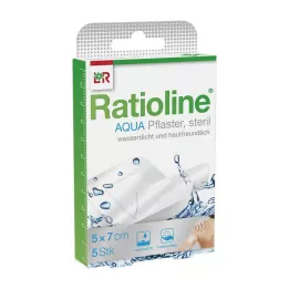 RATIOLINE aqua Shower Plaster Plus 5x7 cm sterylny, 5 szt