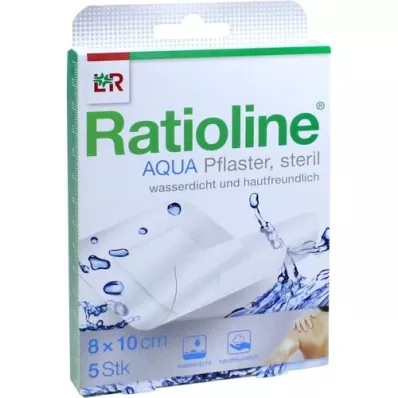 RATIOLINE aqua Shower Plaster Plus 8x10 cm sterylny, 5 szt