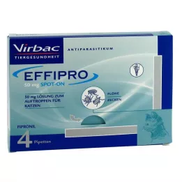 EFFIPRO 50 mg roztwór dla kotów, 4 szt