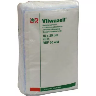 VLIWAZELL Kompresy chłonne niesterylne 15x25 cm, 25 szt VLIWAZELL Kompresy chłonne niesterylne 15x25 cm, 25 szt