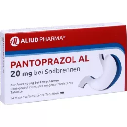PANTOPRAZOL AL 20 mg na zgagę tabletki powlekane dojelitowo, 14 szt
