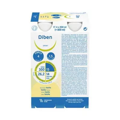 DIBEN DRINK Wanilia 1,5 kcal/ml, 4 x 200 ml