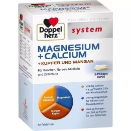 DOPPELHERZ Magnesium+Calc. +Copper+Manganese syst. tab, 60 szt