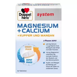 DOPPELHERZ Magnesium+Calc. +Copper+Manganese syst. tab, 60 szt