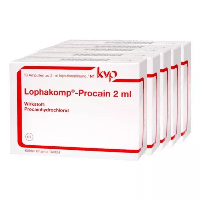 LOPHAKOMP 2 ml roztwór prokainy do wstrzykiwań, 50 x 2 ml LOPHAKOMP 2 ml roztwór prokainy do wstrzykiwań, 50 x 2 ml