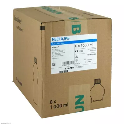 Roztwór soli fizjologicznej 0,9% B.Braun roztwór do płukania Ecotainer, 6X1000 ml Roztwór soli fizjologicznej 0,9% B.Braun roztwór do płukania Ecotainer, 6X1000 ml