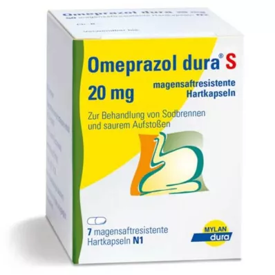 Omeprazol dura S 20 mg kapsułki dojelitowe, 7 sztuk Omeprazol dura S 20 mg kapsułki dojelitowe, 7 sztuk