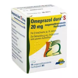 OMEPRAZOL kapsułki twarde powlekane dojelitowo dura S 20 mg, 14 szt