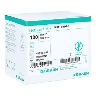 Kaniule Sterican 18 Gx1 1/2 1,1x40 tępe/tępe (100 sztuk) Kaniule Sterican 18 Gx1 1/2 1,1x40 tępe/tępe (100 sztuk)