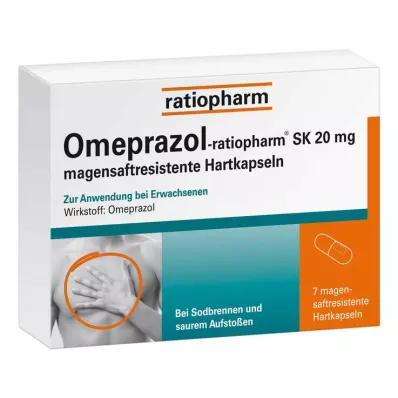 OMEPRAZOL-ratiopharm SK Kapsułki twarde powlekane dojelitowo 20 mg, 7 szt