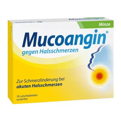 MUCOANGIN Miętowe pastylki do ssania 20 mg, 18 szt