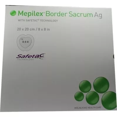 MEPILEX Border Sacrum Ag opatrunek piankowy 20x20 cm ster., 5 szt