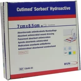 CUTIMED Sorbact Hydroactive Kompresy 7x8,5 cm, 10 szt