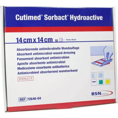 CUTIMED Sorbact Hydroactive Kompresy 14x14 cm, 10 szt CUTIMED Sorbact Hydroactive Kompresy 14x14 cm, 10 szt