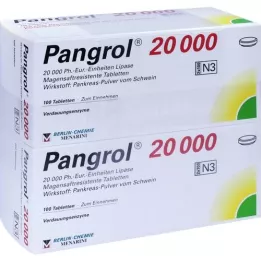 PANGROL 20 000 tabletek powlekanych dojelitowo, 200 szt