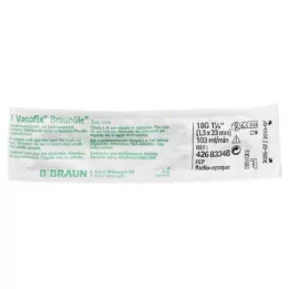 VASOFIX Brązowa rurka 18 G 33 mm zielono-biała, 1 szt