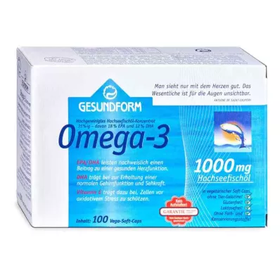 GESUNDFORM Omega-3 1000 mg Vega Soft Capsules, 100 kapsułek