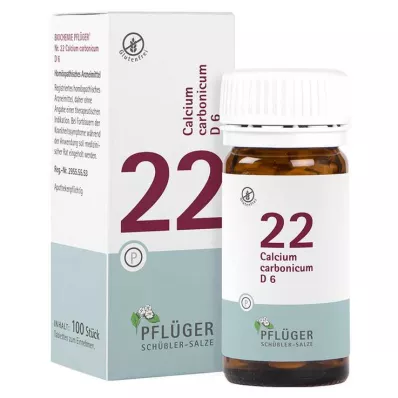 Biochemia Pflueger 22 Calcium carbonicum D 6 tabletek, 100 szt Biochemia Pflueger 22 Calcium carbonicum D 6 tabletek, 100 szt