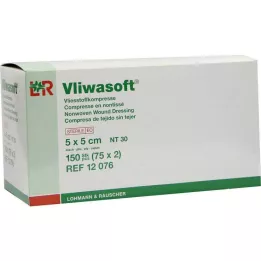 VLIWASOFT Kompresy włókninowe 5x5 cm sterylne 4l, 150 szt