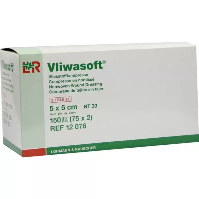 Kompresy polarowe Vliwasoft 5x5cm 4-warstwowe sterylne, 150 sztuk Kompresy polarowe Vliwasoft 5x5cm 4-warstwowe sterylne, 150 sztuk