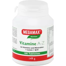 MEGAMAX Witaminy A-Z+Q10+Luteina w tabletkach, 100 szt
