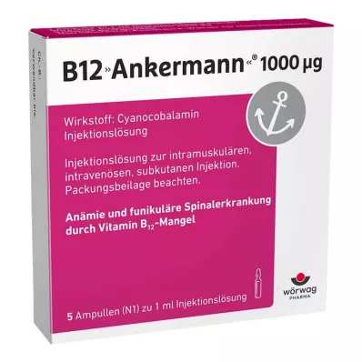 B12 ANKERMANN 1000 μg Ampułki, 5 x 1 ml