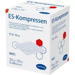 ES-KOMPRESSEN sterylne opakowanie zbiorcze 7,5x7,5 cm 12x, 5X20 szt
