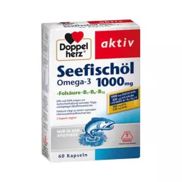 DOPPELHERZ Olej z ryb morskich Omega-3 1.000 mg+Fols.Caps., 60 szt