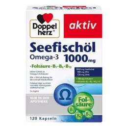 DOPPELHERZ Olej z ryb morskich Omega-3 1.000 mg+Fols.Caps., 120 szt