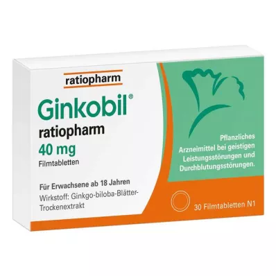Ginkobil Ratiopharm 40mg z Ginkgo biloba, 30 szt