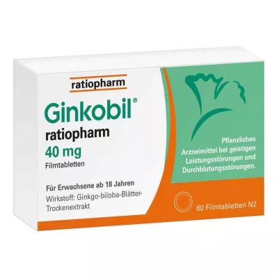 Ginkobil Ratiopharm 40mg z Ginkgo biloba, 60 szt