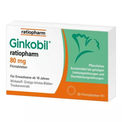 Ginkobil Ratiopharm 80mg z Ginkgo biloba, 30 szt