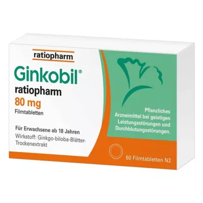 Ginkobil Ratiopharm 80mg z Ginkgo biloba, 60 szt