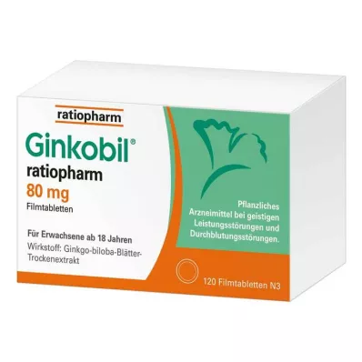Ginkobil Ratiopharm 80mg z Ginkgo biloba, 120 szt