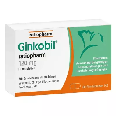 Ginkobil Ratiopharm 120mg z Ginkgo biloba, 60 szt