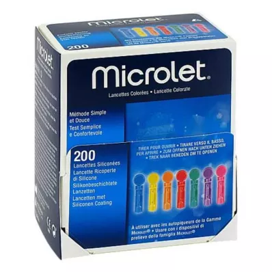 MICROLET Kolorowe lancety, 200 szt MICROLET Kolorowe lancety, 200 szt