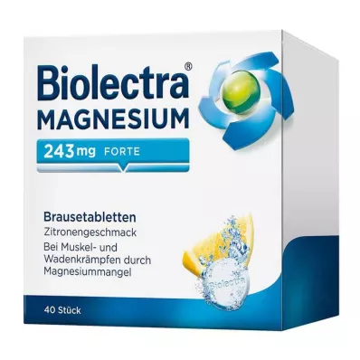 Biolectra® MAGNESIUM 243 mg forte tabletki musujące o smaku cytrynowym, 40 szt