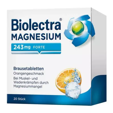BIOLECTRA Magnez 243 mg forte Orange tabletki musujące, 20 szt
