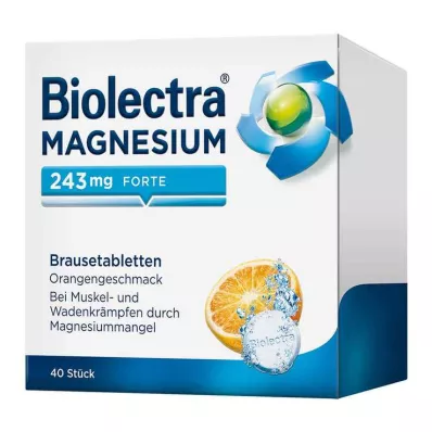 BIOLECTRA Magnez 243 mg forte Orange tabletki musujące, 40 szt