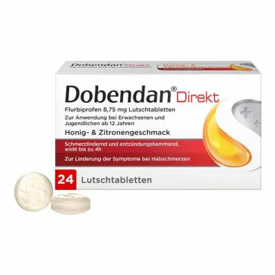 Dobendan® Direct Flurbiprofen 8,75 mg pastylki do ssania, 24 szt Dobendan® Direct Flurbiprofen 8,75 mg pastylki do ssania, 24 szt