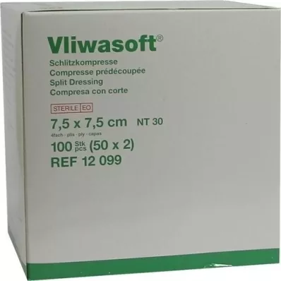 VLIWASOFT Kompresy szczelinowe 7,5x7,5 cm sterylne 4l, 50X2 szt
