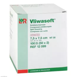 VLIWASOFT Kompresy szczelinowe 7,5x7,5 cm sterylne 4l, 50X2 szt