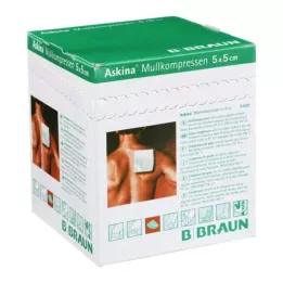 ASKINA Kompresy z gazy 5x5 cm sterylne 8x, 25X2 szt