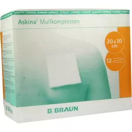 ASKINA Kompresy z gazy 10x20 cm niesterylne 12-krotne, 100 szt