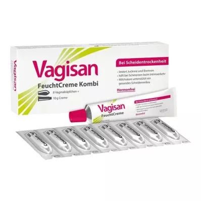 Vagisan krem nawilżający kombinacja 8 globulek + 10 g kremu, 1 szt Vagisan krem nawilżający kombinacja 8 globulek + 10 g kremu, 1 szt