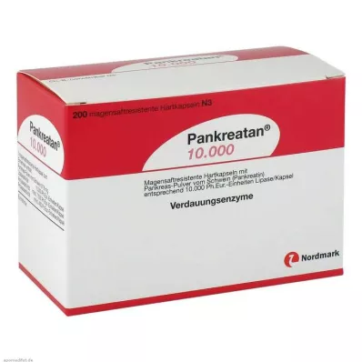 PANKREATAN 10 000 twardych kapsułek powlekanych dojelitowo, 200 szt PANKREATAN 10 000 twardych kapsułek powlekanych dojelitowo, 200 szt