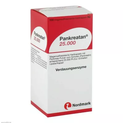 Pankreatan 25 000 kapsułek dojelitowych, 100 sztuk Pankreatan 25 000 kapsułek dojelitowych, 100 sztuk